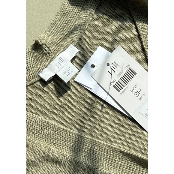 J Jill Sweater Cardigan Size Small Petite Sage Green Button Short Sleeve Light - Picture 5 of 11